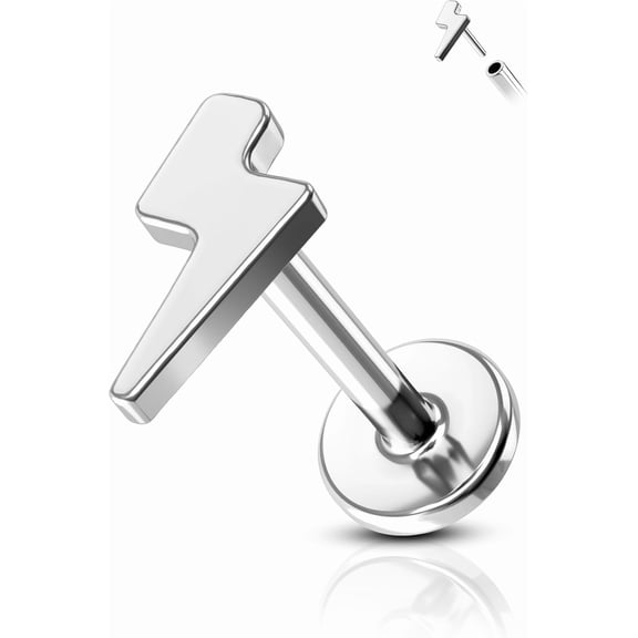 Minimalist G23 Solid Titanium Cartilage Earring Stud 16G Threadless Push in Helix Tragus Earrings for Women Flat Back Tragus Medusa Piercing Jewelry Surgical Steel Hypoallergenic