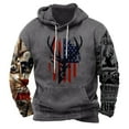 thumbnail image 2 of Patlollav Men Comfortable Hoodie Heart Pattern Hooded Pocket Drawstring Sweatshirts Dark Gray XL, 2 of 3