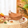 thumbnail image 1 of Cesta de frutas tejida a mano de imitación de ratán, bandeja para servir, centro de mesa, plato de fruta rústico versátil, cuenco para comida y, 1 of 8