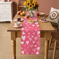 thumbnail image 2 of Valentine's Day Table Runner 60 Inches, Pink White Love Heart Bed Runner Dresser Scarves Tabletop for Indoor Outdoor Parties/Ceremony/Banquet, 13" x 60", 2 of 8