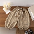 thumbnail image 2 of JUMEYU Baby Boy Bloomers Kids Boys Cargo Pants, Elastic Waist Casual Spring Loose Joggers for Child Boys 2T 3T (Khaki,2-3 Years), 2 of 3