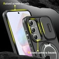 thumbnail image 6 of Dteck Magnetic Case with Tempered Glass Screen Protector for Samsung Galaxy A16 5G,Shockproof Hard Plastic Shell Phone Case with Phone Ring Grip Holder Kickstand/Slide Camera Cover ,Orange, 6 of 9