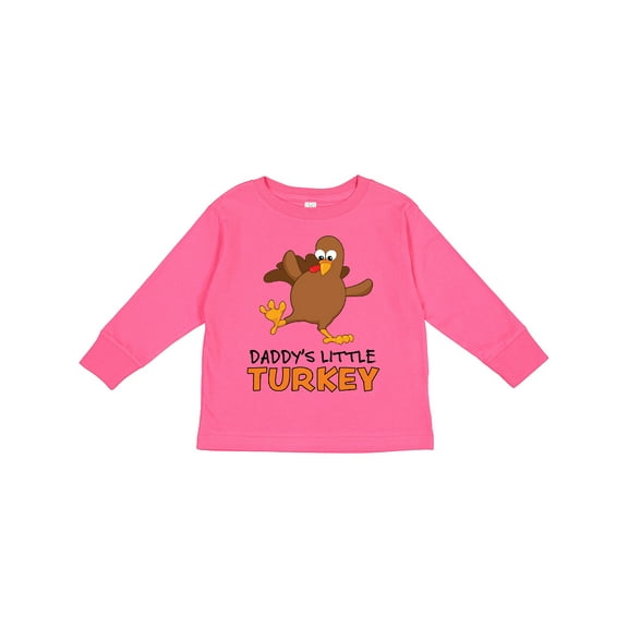 Inktastic Daddy's Little Turkey Boys or Girls Long Sleeve Toddler T-Shirt