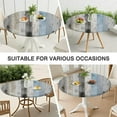 thumbnail image 5 of 42 Inch Round Fitted Cloth Tablecloth with Elastic Edged, Waterproof Oil Proof Wipeable Table Cover for Indoor Outdoor Patio Table, Fits Round Tables Up to 40" - 44" Diameter, Gray Wood, 5 of 6