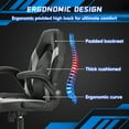 thumbnail image 5 of GIANNA Ergonomic PU Leather Computer Gaming Chair, Adjustable Swivel Racing Chair with Flip-up Armrest, Black Grey, 5 of 6