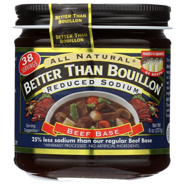 Better Than Bouillon Reduced Sodium Beef Base, 8 Oz. Jar