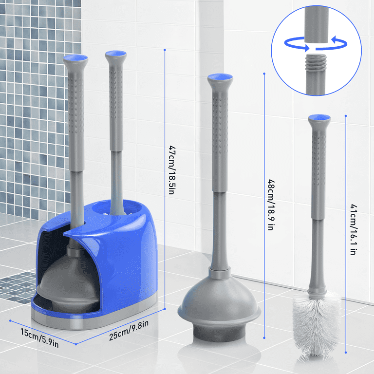 MYSPRI 2-in-1 Toilet Plunger and Brush Set with Caddy photo 4