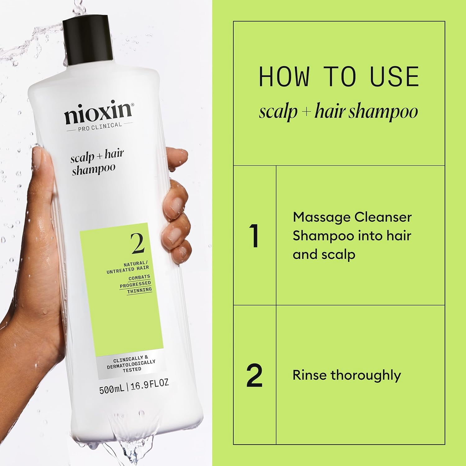 Nioxin System 2 Shampoo For Fine Hair Noticeably Thinning Nioxin, 16.9 Oz