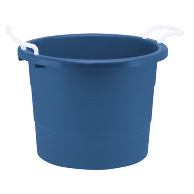 United Solutions TU0014 Nineteen Gallon Blue Rope Handle Tub-19 Gallon/71.9L Rough and Rugged Tub Featuring Rope Handles in Blue