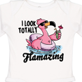 thumbnail image 4 of Inktastic I Look Totally Flamazing with Flamingo in Sunglasses Boys or Girls Long Sleeve Baby Bodysuit, 4 of 5