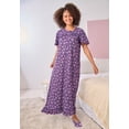 thumbnail image 5 of Dreams & Co. Plus Size Petite Long Floral Print Cotton Gown, 5 of 6