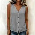 thumbnail image 5 of Noric Women's Sleeveless Button Up Tank Tops Summer V Neck Casual Solid Color Loose Fit Blouse, 5 of 6