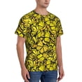 thumbnail image 2 of Bixox Men's Yellow Butterflies Printed Short Sleeve Skinny Athletic T-Shirt, 2 of 6