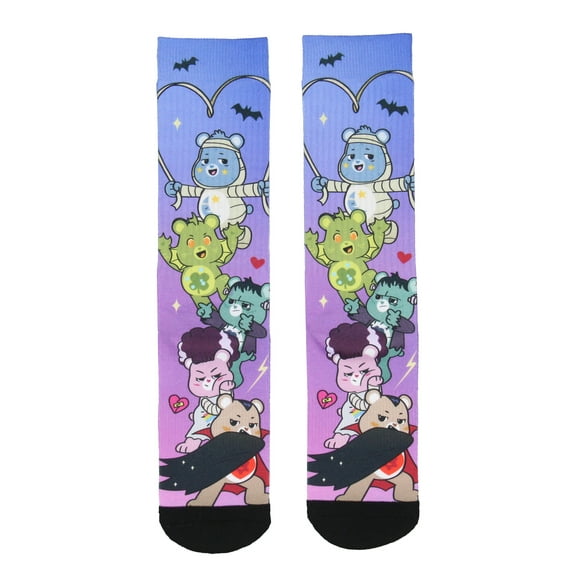 Care Bears X Universal Monsters Socks Men's Horror Film Characters Design Sublimated Adult Mid-Calf Crew Socks