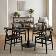thumbnail image 7 of 32" Round Dining Table/Tulip Table, Mid Century Modern Wood Dining Table, Black, 7 of 7