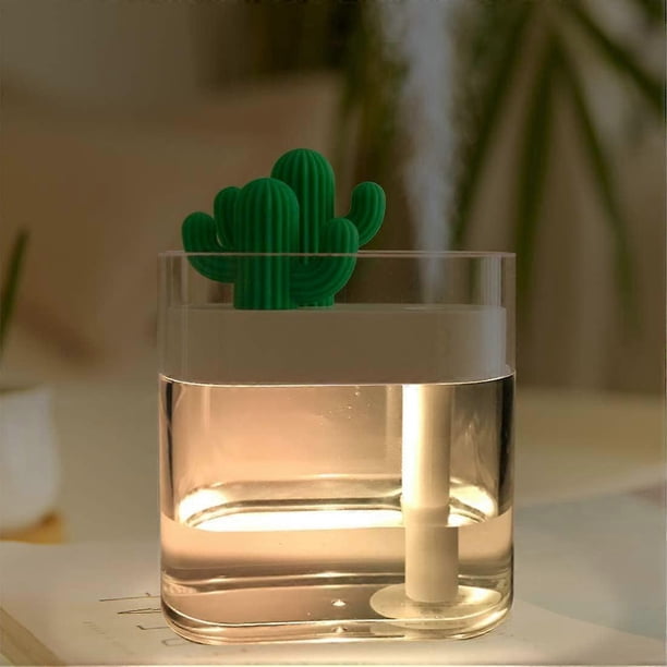 Cool Mist Humidifier Bedroom USB Humidifier with Colorful Night Light Auto Shut-off Cactus Air Humidifier, for Home