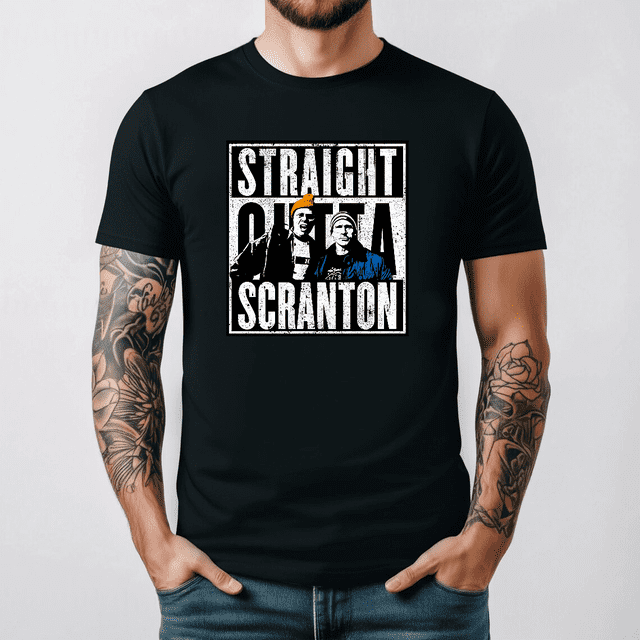 T-Shirt Straight Outta Scranton Lazy The Office Dunder Mifflin Micheal Scott