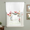 thumbnail image 2 of Farmhouse Floral Tie Up Curtain 63 Inches Long, Nature Colorful Wildflower Spring Botanical Balloon Style Kitchen Window Curtain Over Sink, Small Window Rod Pocket Curtain 52"x63", 2 of 9