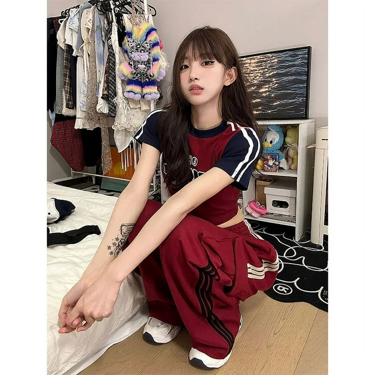 Striped Cargo Pants Women Y2K Harajuku Oversized Sweatpants