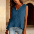 thumbnail image 5 of Women's Linen Tank Tops Pleated Cotton Linen V Neck Sleeveless Fashion Casual Vest Top V Neck Tops for Women, 5 of 6