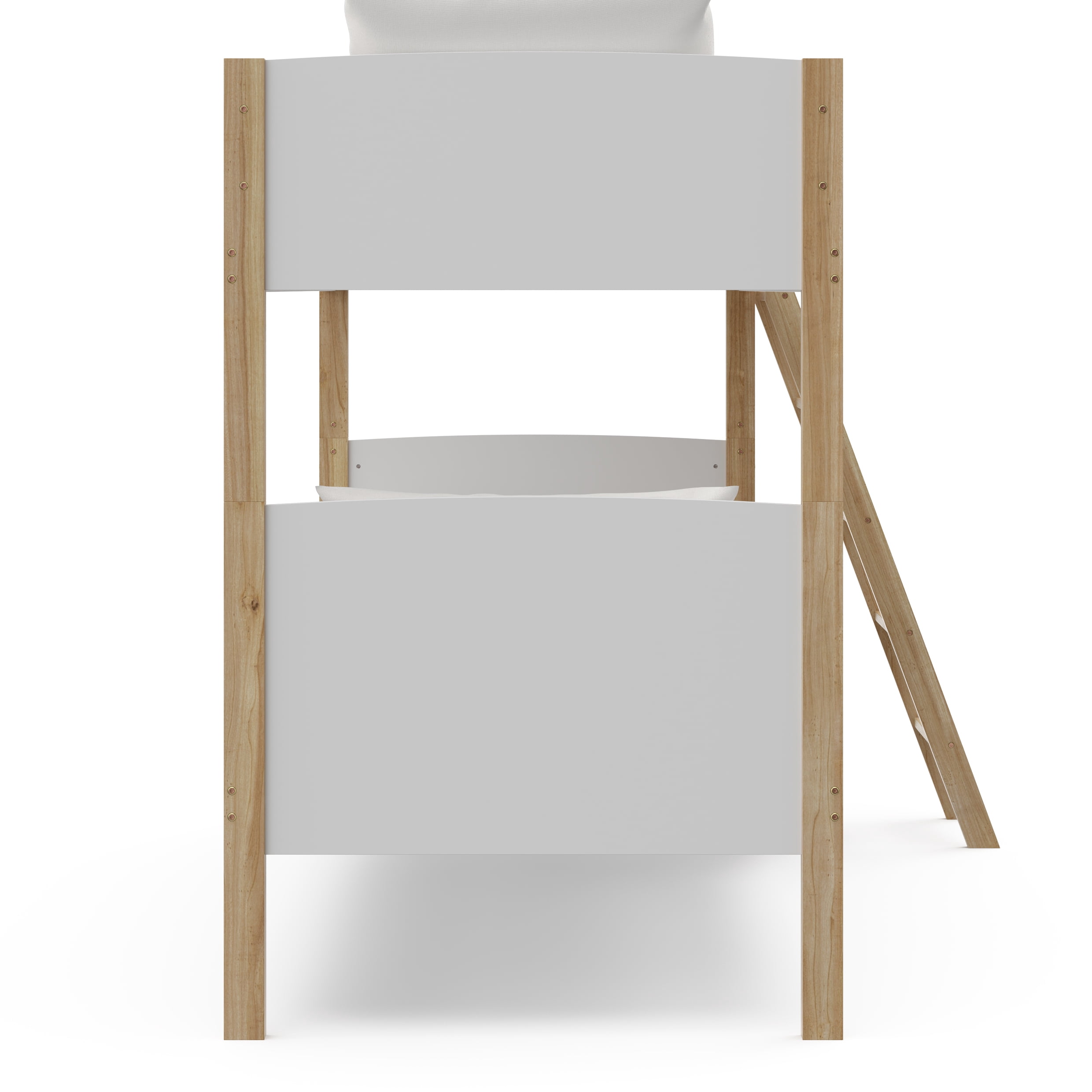 Storkcraft Next Delray Twin-over-Twin Bunk Bed, White with Natural