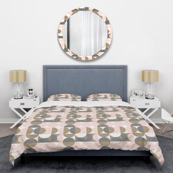 Designart 'Retro Circular Pattern IV' Mid-Century Modern Duvet Cover Set