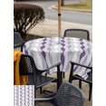 thumbnail image 5 of Outdoor Tablecloth with Umbrella Hole for Patio/Picnic/Party/Camping, Purple Grey Striped Waterproof Table Cloth Square Cover Washable, Modern Abstract Geometric Stripes (60"x 60"), 5 of 8