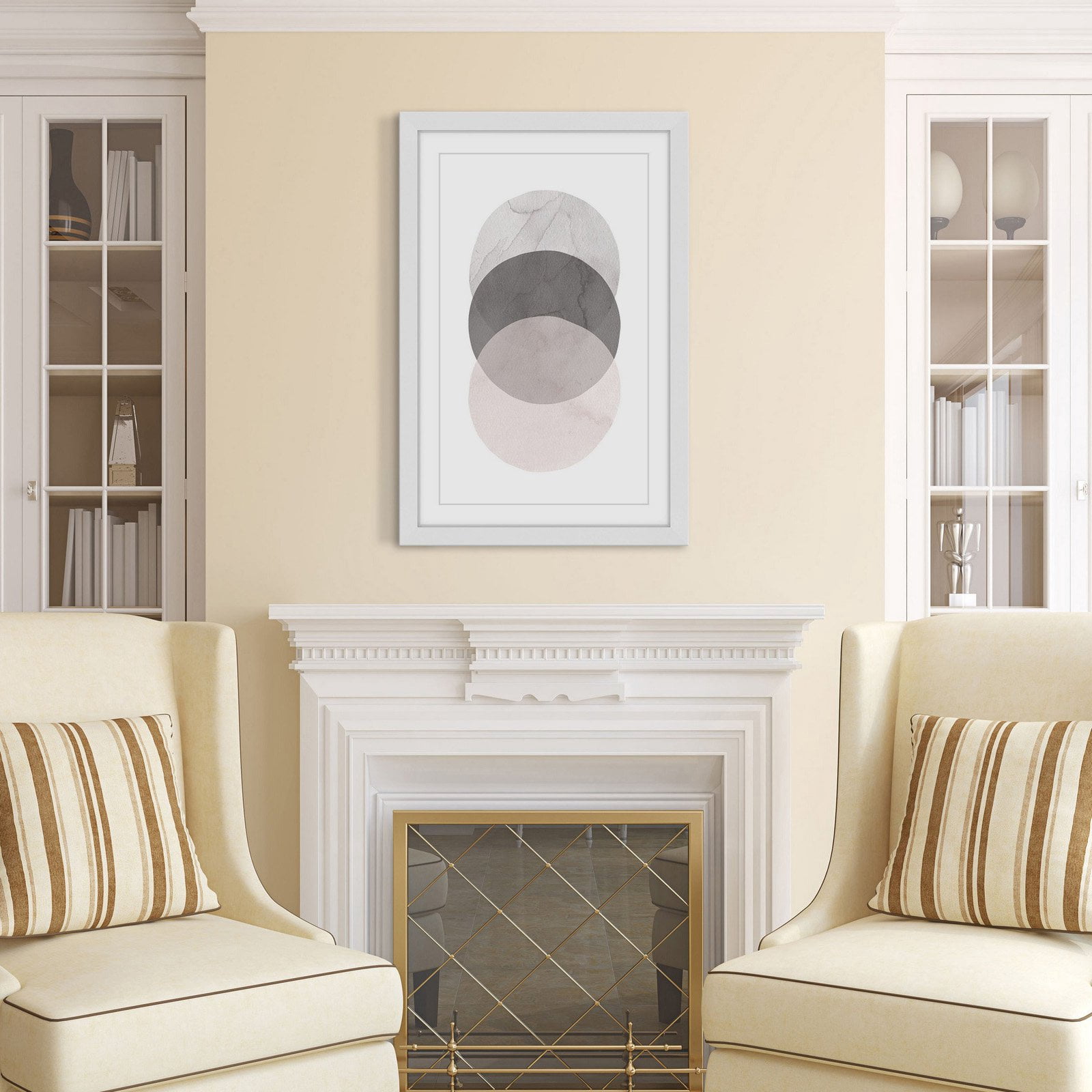 Marmont Hill "Three Circles" by Diana Alcala Framed Painting Print