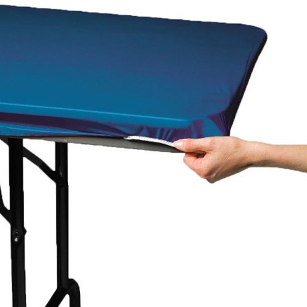 29 x 72 Plastic Stay Put Tablecover Royal Blue