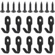 thumbnail image 1 of 10 ganchos individuales negros para pared, ganchos de acero inoxidable, mini ganchos retro para abrigos, ganchos atornillados con 10 tornillos para puerta, pared, baño, cocina, 1 of 5