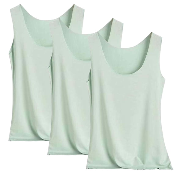 Lumtrix 3 Pack Summer Tank Tops For Women 2026 Ice Silk Athletic Round Neck Camisole Workout Top Casual Basic Seamless Sleeveless Undershirt Mint Green L