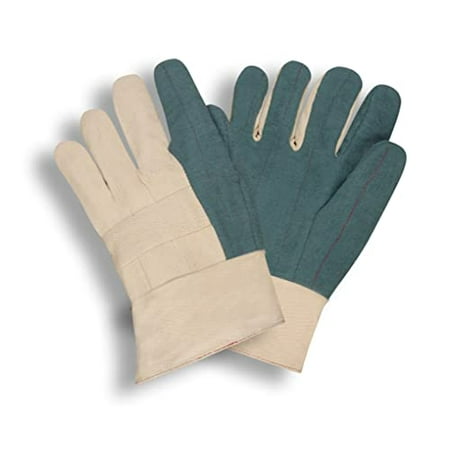 

12-Pack of Cordova 2515G Heavy Weight Work Gloves Green Hot MILl Burlap Lined 3-Ply Band Top Large