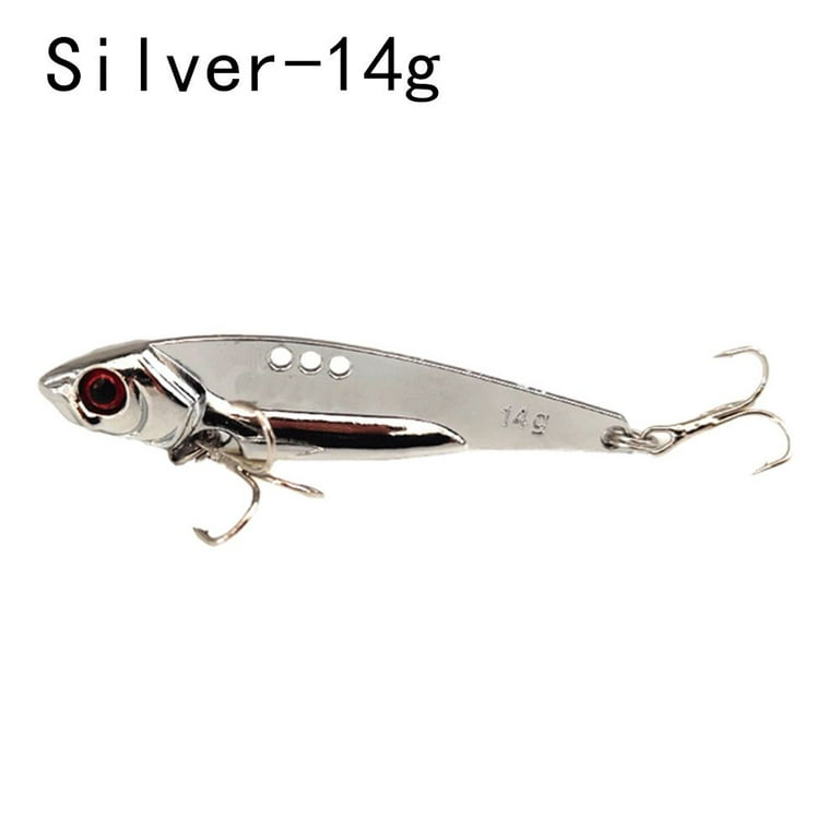 7/10/12/14/18g Metal Trout Pike Fishing Accessories Fishing Lures Bass  Tackle Treble Hook Artificial Bait SILVER 14G 