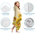 thumbnail image 7 of Beige Sunflower Handwriting Pattern Hooded Bath Towel，60"x35" for Ages 3 To 12 Kids, Quick Dry Lightweight Soft Microfiber Hood Beach Towel Cover Up for Kids, 7 of 7