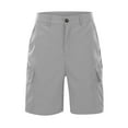 thumbnail image 6 of Kureaily Men's Casual Cargo Shorts Zip Elastic Waist Loose Fit Short, 6 of 9