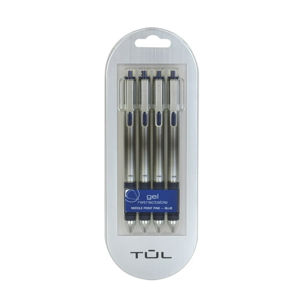 TUL Gel Pens, Retractable, Needle Point, 0.5 mm, Blue Barrel, Blue Ink ...