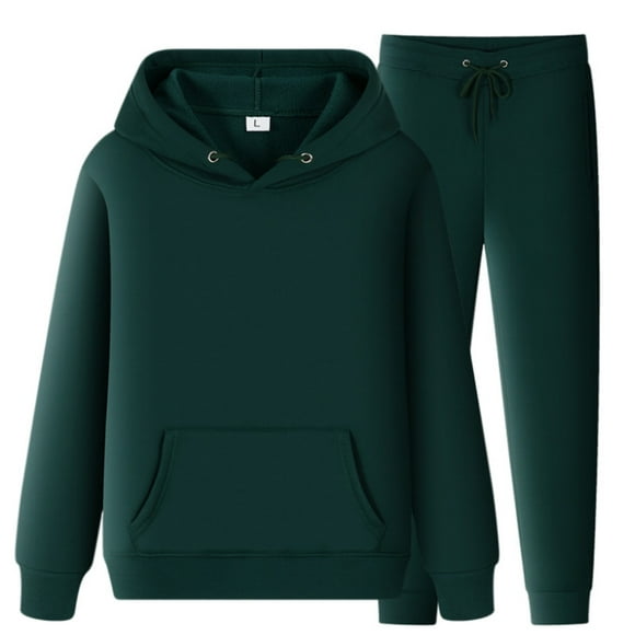Ploknplq Hoodies for Men Essentials Hoodie Sports Suit Autumn And Winter Leisure Solid Color Hooded Sweater Pants With Tassels Sports Suit Sweatsuits for Men Sweatpants for Men Green S