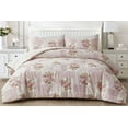 thumbnail image 2 of Chezmoi Collection Rosy 3-Piece Washed Cotton Comforter Set Queen Size, Floral Bedding Set Ivory Green Pink Flower Polka Dot Printed Patchwork Reversible Lightweight Comforter for All Season, 2 of 9