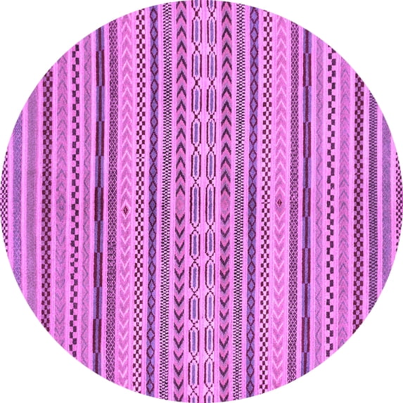 Ahgly Company Indoor Round Abstract Purple Modern Area Rugs, 5' Round
