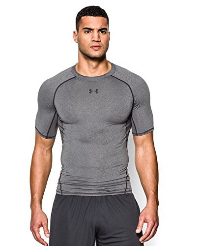 Under Armour Mens HeatGear Short Sleeve Tee Carbon Heather 090 Small for sale online 