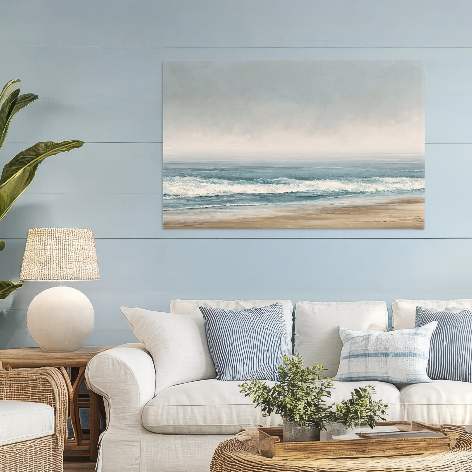 Stupell Industries Tranquil Mist Beachscape Canvas Wall Art, design by Jacky Ngan