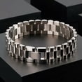 thumbnail image 4 of QQTDFG 8.66" 15mm New Men's Wristband Link Heavy Solid Stainless Steel Hip Hop Bracelet-Rose Gold, 4 of 9