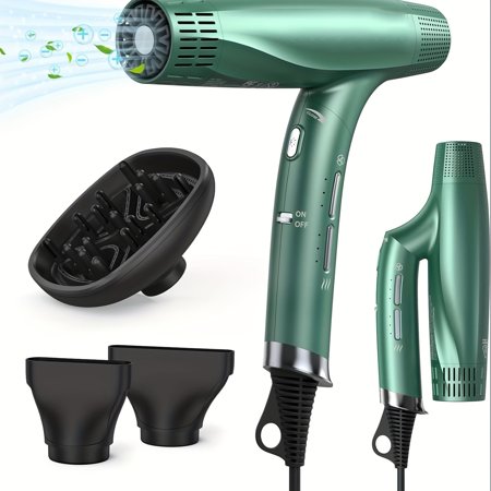 RHYFJJUI2 Hair Dryer,110000 RPM High-Speed Brushless Motor, Professional Dual Ionic Blow Dryer with Magnetic Nozzle, Intelligent Constant Temperature, Super Quiet Foldable Dryer for Travel Salon