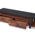 thumbnail image 4 of Contemporary Tv Stand With Black Metal Base And Walnut Top For 50-59" Flat Screen Tvs Area Spacious Frame Construction, 4 of 6