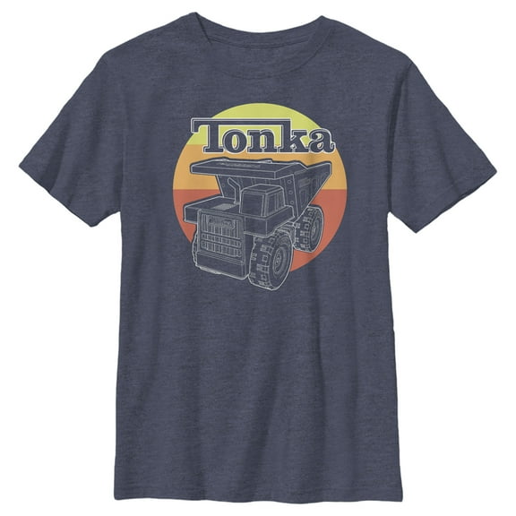 Boy's Tonka Retro Truck  Graphic Tee Navy Blue Heather X Large