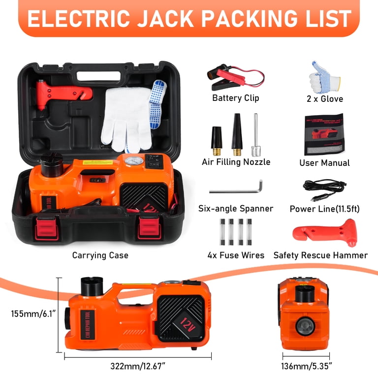 Ktaxon Electric Car Jack, 5 Ton/11023 LBS Hydraulic Jack Lift with