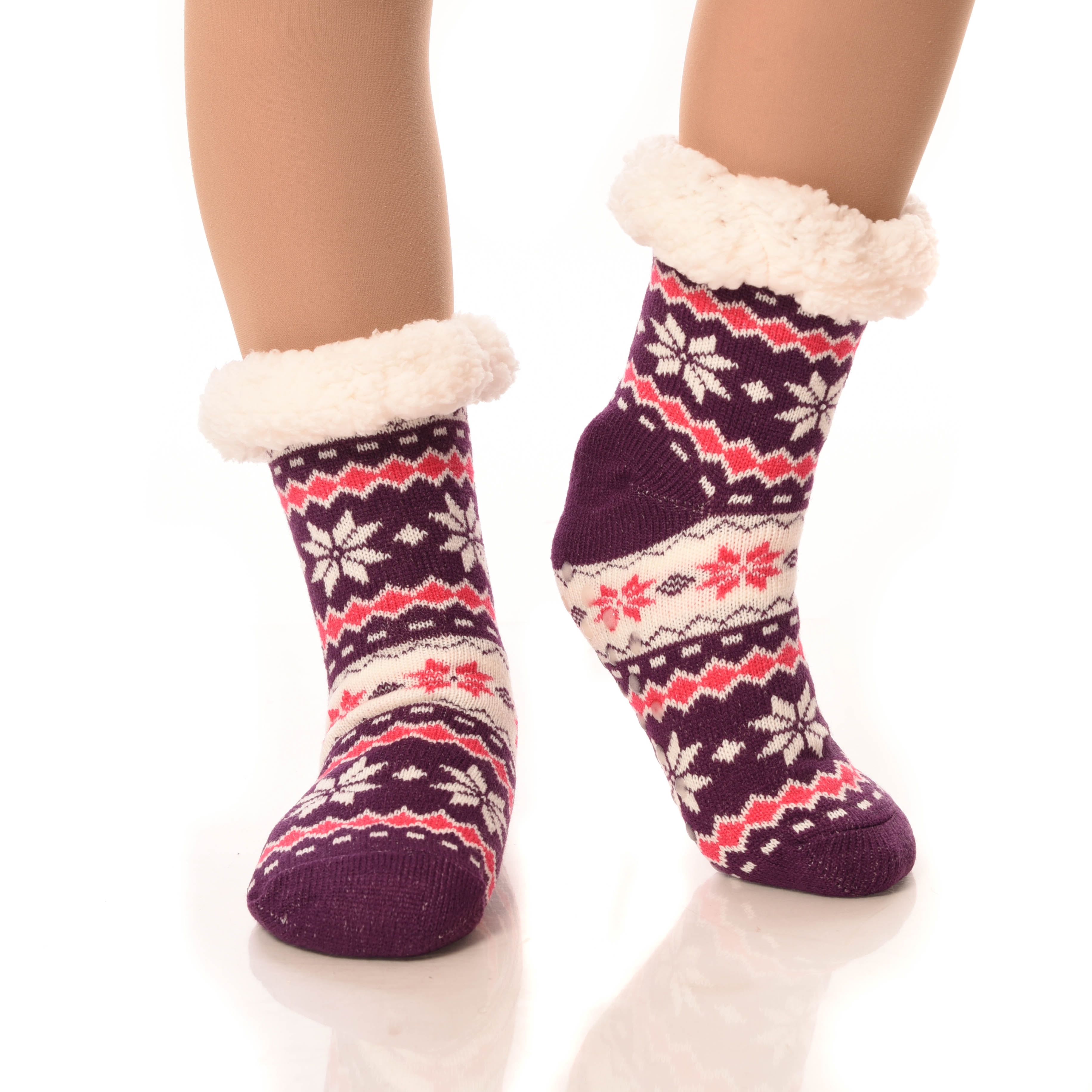 Debra Weitzner DEBRA WEITZNER Slipper Socks for Women Men Gripper