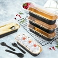 thumbnail image 6 of QKURT 50 Mini Cake Pans with Lids and Spoons, 6.8oz Disposable Aluminum Foil Mini Loaf Pans, Black, 6 of 8