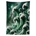 thumbnail image 2 of Ambesonne Green Outdoor Tablecloth, Marble Print Waves Galaxy Sky, 58"x104", Dark Teal, 2 of 2