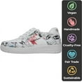 thumbnail image 3 of DOGO White Sneakers for Women - Handmade Women's Fashion Sneakers, Vegan Leather and Unique Design Dice Sneakers Marvin the Martian Stencil Design, Size 6, 3 of 5